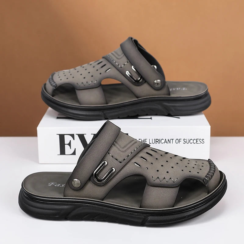 Men's breathable casual sandals summer new soft-sole non-slip outdoor beach shoes fashion lightweight sports dual-use slippers