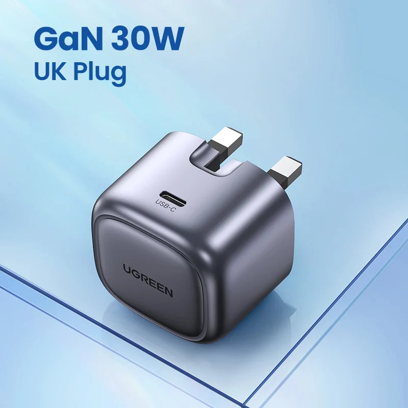 UGREEN GaN 30W Fast Charger for iPhone 16 15 14 Pro  PD3.0 Charger for iPad Pro Tablet Samsung Xiaomi Type C USB Phone Charger
