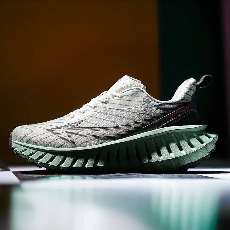 Mens Running Shoes Summer New Breathable Professional Marathon Training Sneakers Cushioning Flat Tennis Shoes for Man
