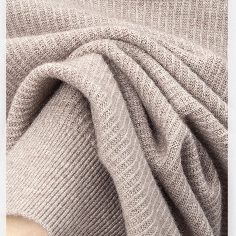 Men's Heavyweight Half High Collar Sweater 500g Thick Wool Blend Anti-Pilling Winter Pullover