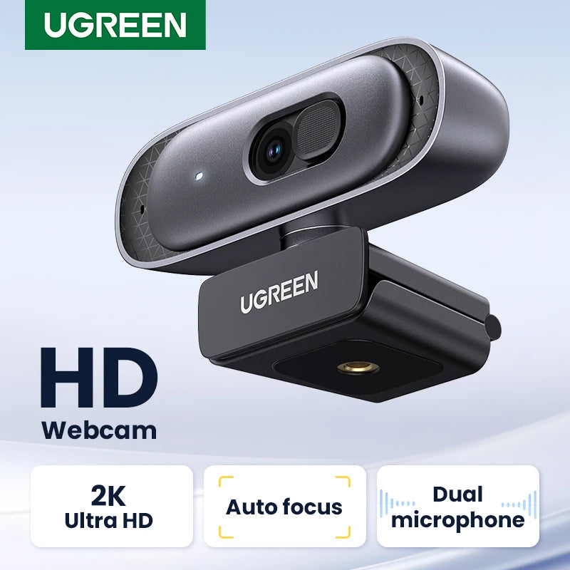 【RU】UGREEN USB 2K HD Mini  For WebDual Microphones for Youtube Zoom Video Calling 2K USB