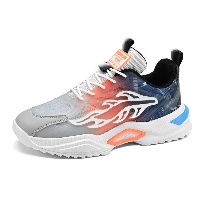 Mens Walking Shoes 2025 Summer New Breathable Mesh Sports Shoes Lightweight Flat Fashion Casual Lace-up Sneakers for Man