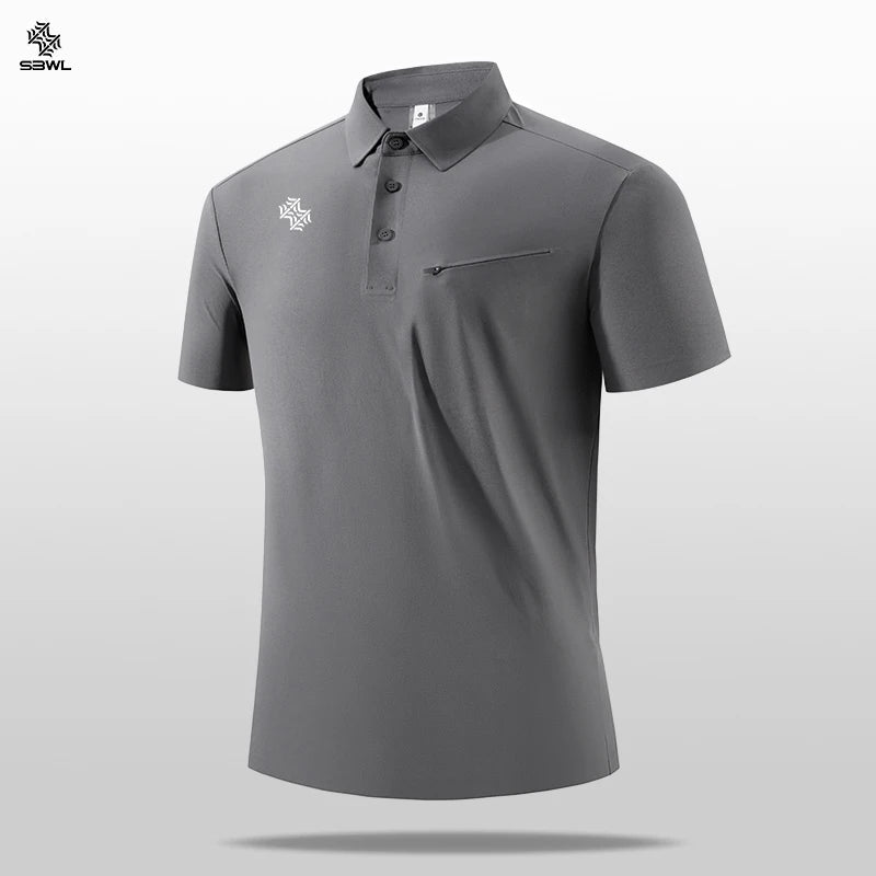 SBWL men's high quality outdoor golf equestrian sports cotton POLO shirt Fashion business leisure light luxury POLO short sleeve