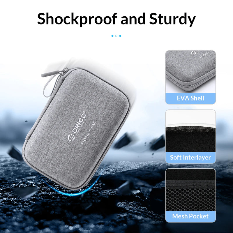 ORICO 2.5'' 3.5'' HDD Case Storage Bag for External Hard Drive Case/ M.2 Hard Disk Case /Earphone/U Disk Large Capacity Storage