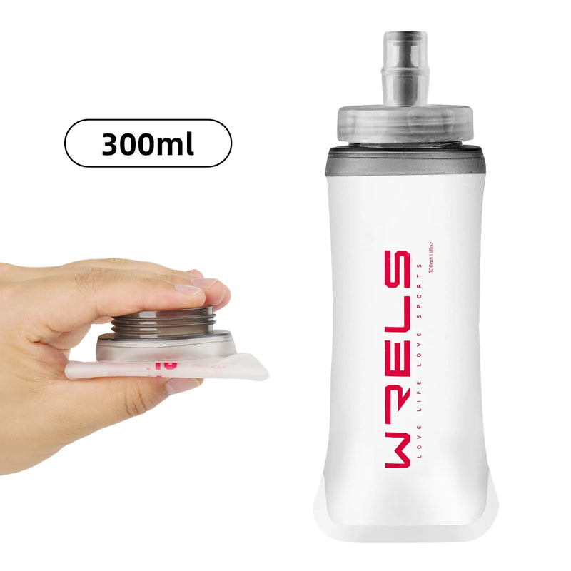 WRELS Water Bottle Folding Soft Flask Sport Collapsible Running Camping Hiking Portable Ultra-Light Water Bottle Water Bag