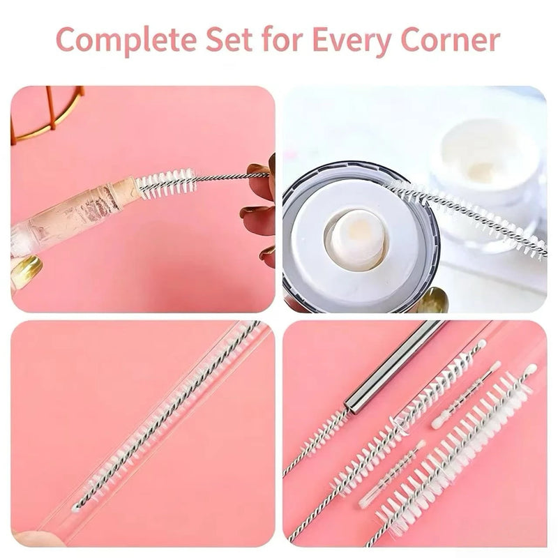Stainless Steel Bendable Bottle Straw Cleaning Brush Cup Lid Nipple Brush Water Cup Spout Small Brush Soft Bristle Straw Brush