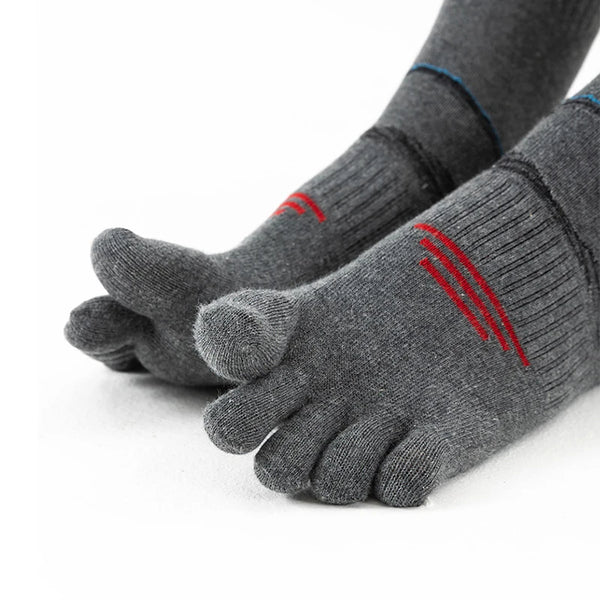 WRELS 1/2/3 Pairs Hiking Crew Toe Socks Anti‑Blister 5 Finger Socks Men Women Moisture Wicking Breathable Outdoors Running Socks