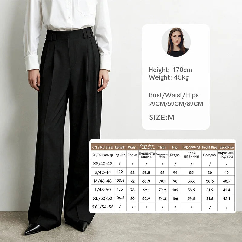 Amii Wide Leg Pants Detachable Buckle Belt Loose Commuter Women Casual Long Trousers Autumn New Office Woman Clothing 12623062