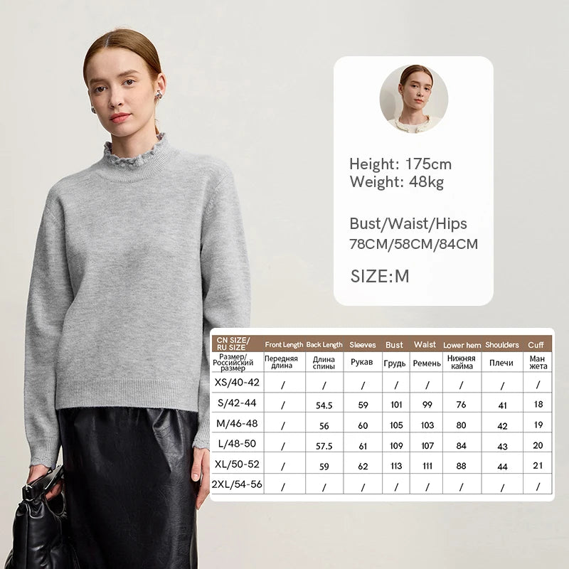 Amii Pullovers Sweater For Woman 2026 Winter New Commuter Elegance Semi-turtleneck Knitwear Loose Versatile Knitted Top 12524103