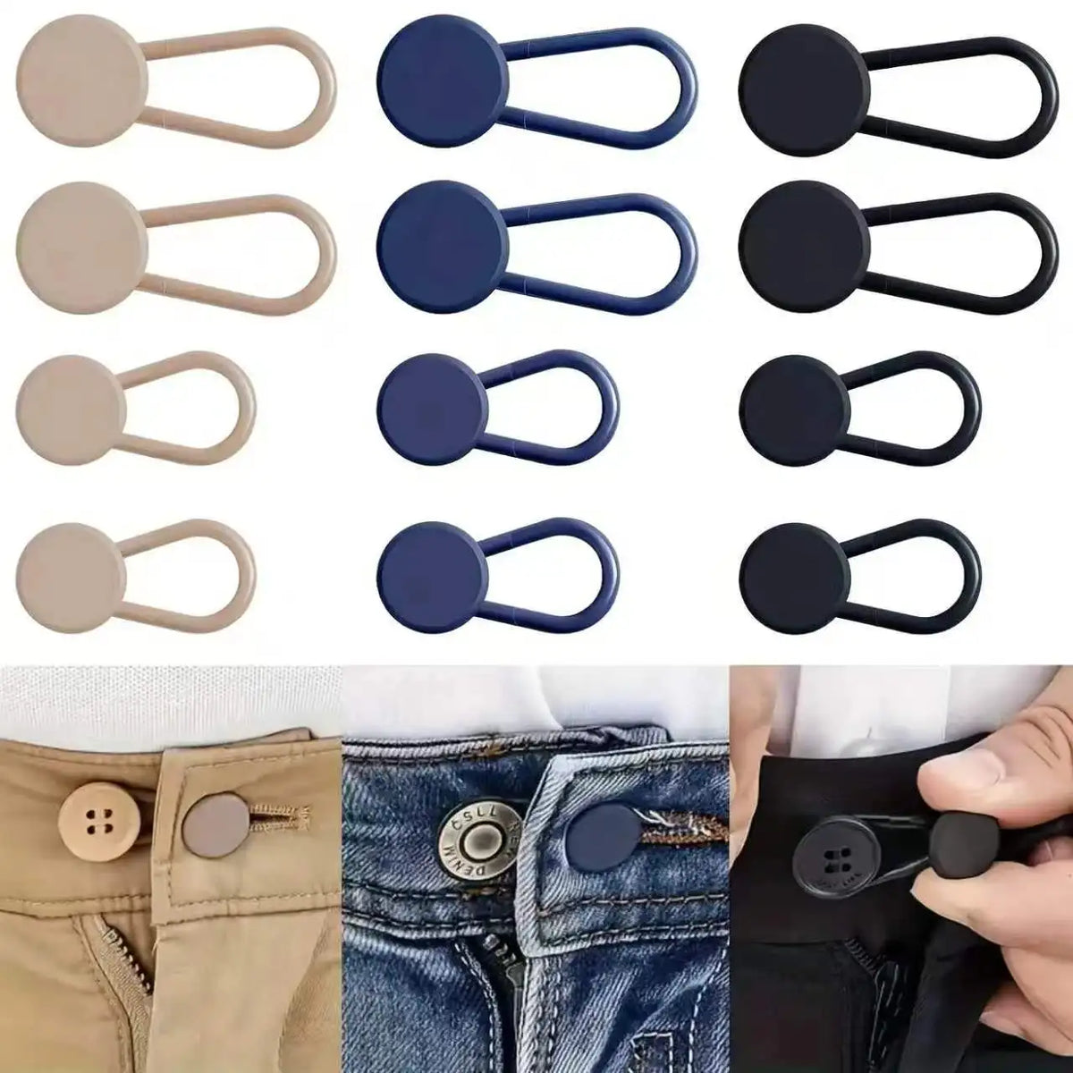 Seamless Waist Buckle Set with Detachable Denim Waistband for Jeans Cross Border Dropshipping Waist Extension with Small Modific