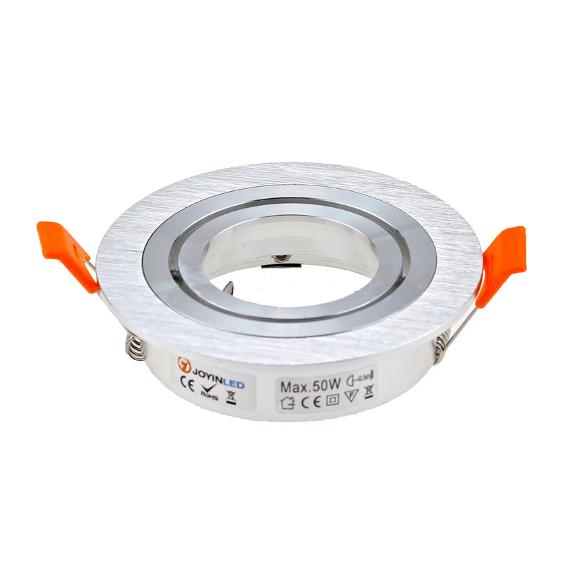 ចង្កៀង JOYINLED អាលុយមីញ៉ូម GU10 MR16 អាចលៃតម្រូវបាន រាងមូល ការ៉េ ពណ៌ខ្មៅ/ស/ប្រាក់ ស៊ុមចង្កៀង LED សម្រាប់ដាក់ចង្កៀង GU10 Downlight