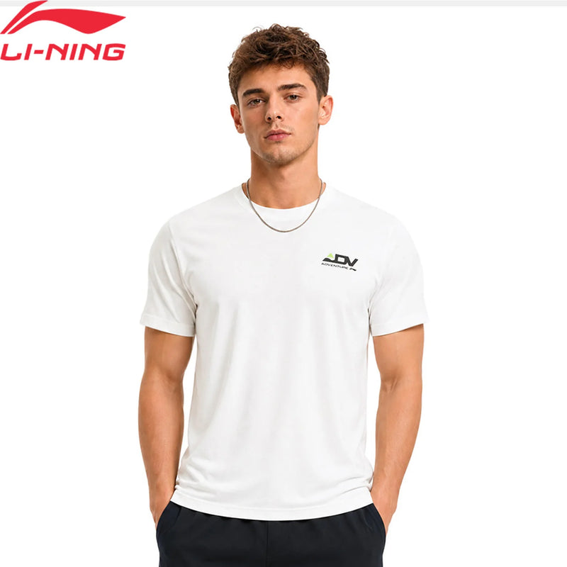 អាវយឺតរត់បុរស Li-Ning 100% Polyester ទំហំធម្មតា កមូល ដៃខ្លី ខ្យល់ចេញចូលបាន ATSW153