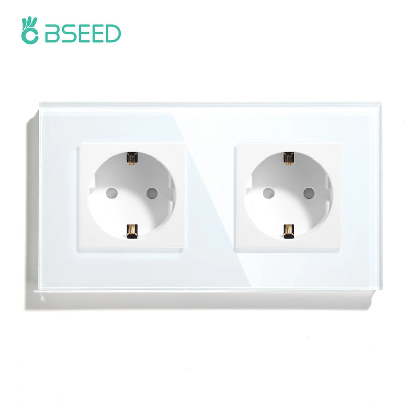 BSEED Touch Light Switches LED Backlight EU Wall Sockets Switches Glass Panel Max.Load 300W 1/2/3Gang 1Way LED Light Switches