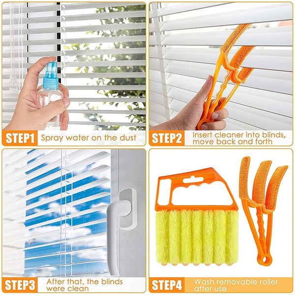 SEAMETAL Microfiber Car Window Cleaning Brush Washable Car Air Vent Duster Blinds Dust Removal Brush for Car Home Cleaner Tools