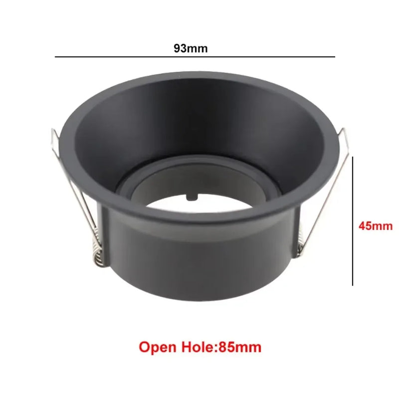 ឈុតជំនួសអំពូលភ្លើង Downlight រាងមូល GU10 ចំនួន 1/10 ដុំ សម្រាប់តោងពិដាន ពណ៌ខ្មៅ MR16
