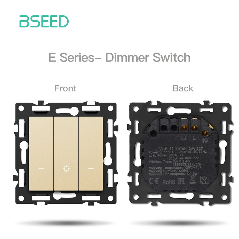 BSEED 1/2/3/4Gang WIFI Button Switch Part Smart Curtain Switch DIY Part Smart Wifi Socket Parts Glass Frame Free Combination