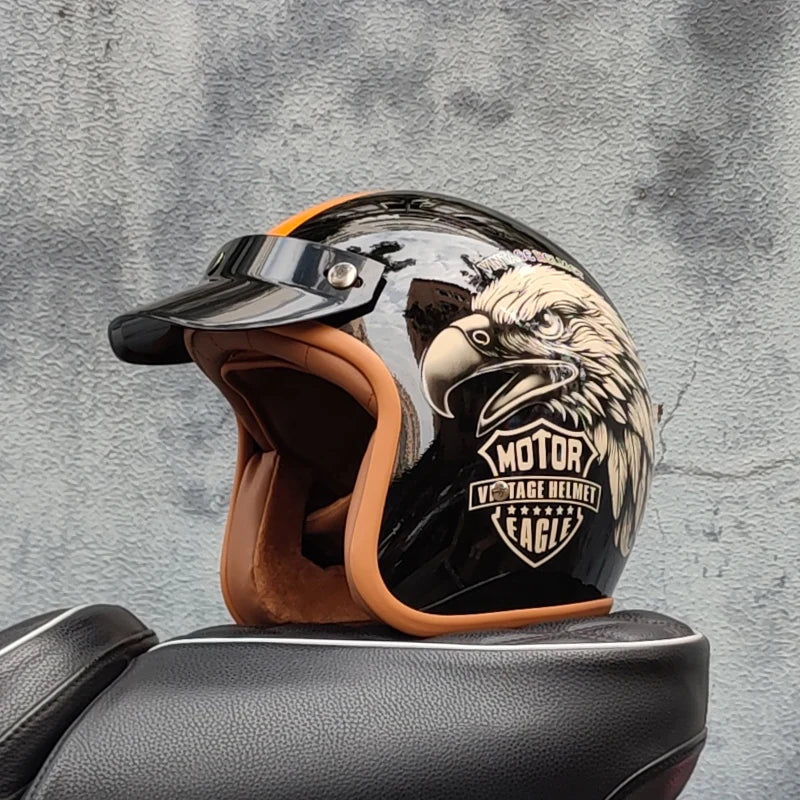 DOT Approved Retro Motorcycles Helmets 3/4 Open Face Helmet Moto Suitable For Men And Women