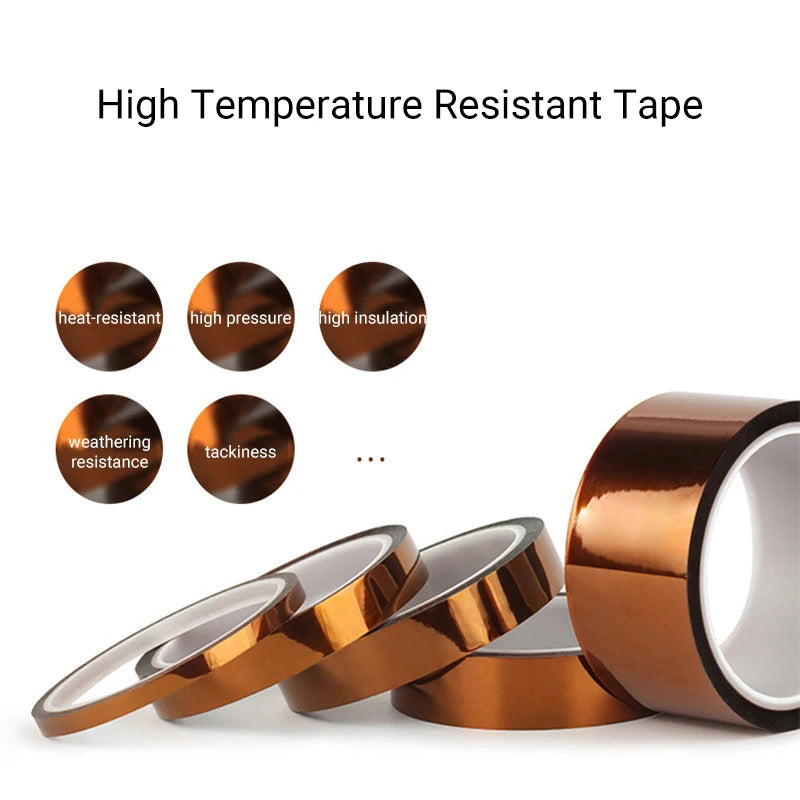 DIVEDEER 3D Printer Parts High Temperature Resistant Heat BGA Kapton Polyimide Insulating Thermal Insulation Adhesive Tape