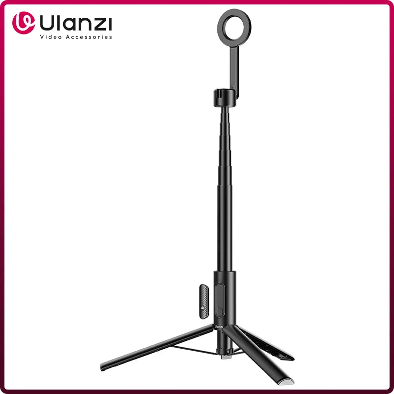 ជើងកាមេរ៉ា Ulanzi MG-002 Max Magnetic Phone Selfie Stick ជាមួយឧបករណ៍បញ្ជាពីចម្ងាយ ជើងកាមេរ៉ា Selfie អាចពង្រីកបាន 1.64 ម៉ែត្រ សម្រាប់ការផ្សាយផ្ទាល់តាមទូរស័ព្ទ iPhone Magsafe