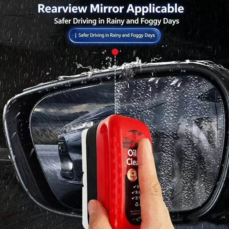 Car Glass Oil Film Cleaning, Wiping Red with Strong Force to Remove Dirt from Front Gear, Side Windows, and Rearview Mirrors, Re