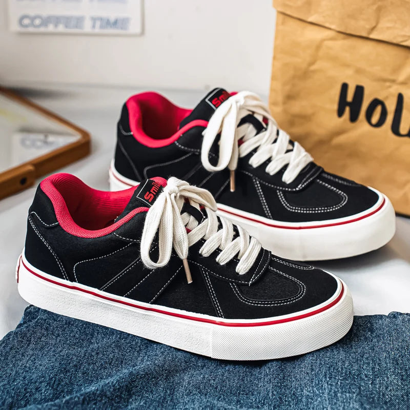 Men's canvas casual shoes four seasons new breathable light soft-sole comfort tide bread shoes outdoor walking sports board shoe