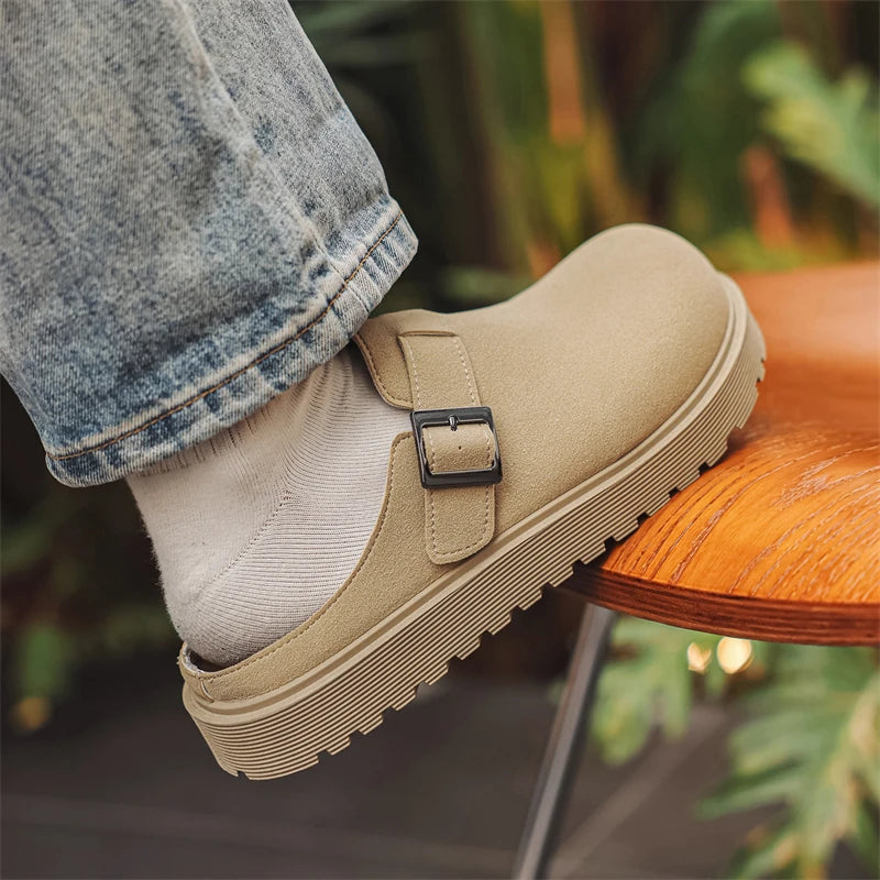 Men's slip on casual slippers summer anti-slip soft-sole breathable lightweight outdoor walking slippers fashion half slippers
