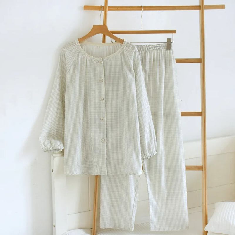 Women's 2-piece Loungewear Suit Long Sleeve Top and Pants Nightwear Home Clothes Casual Spring Autumn Sleepwear Female Clothing