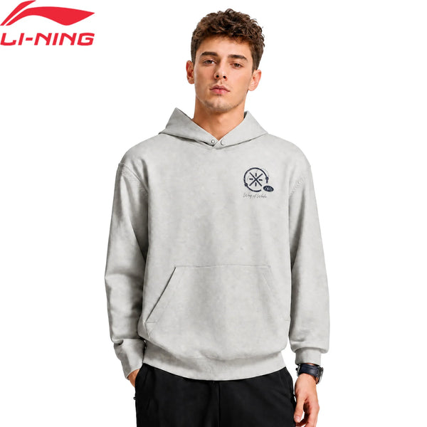 អាវក្រៅ Li-Ning សម្រាប់បុរស WADE រាងរលុង 84% កប្បាស 16% ប៉ូលីអេស្ទ័រ ទន់ ស្រួល ស្ព័រ ទាន់សម័យ AWDW011