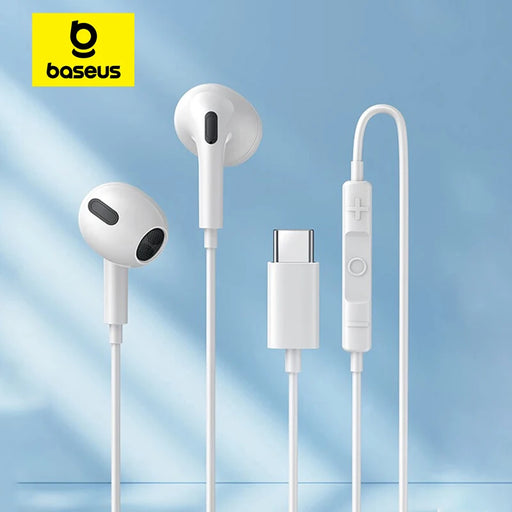 Baseus in-ear Wired Earphone C17 Type-C with Mic Wired Headphones For Xiaomi Samsung NOTE 10 NOTE 20 S21 S20 Cellphone Headsets