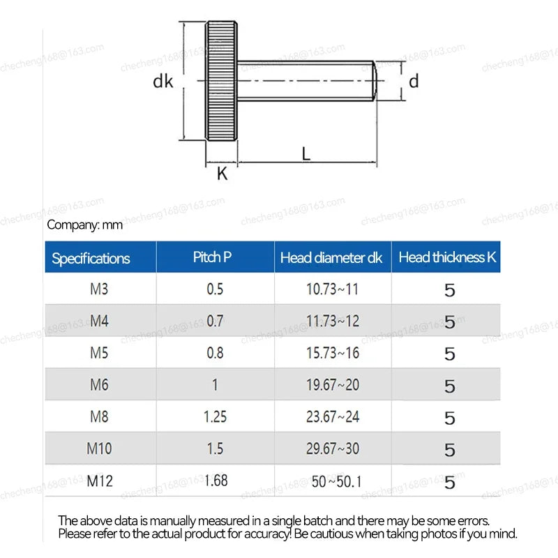 M3 M4 M5 M6 M8 M10 GB835 304 Stainless Steel Knurl Flat Round Head Hand Tighten Curtain Wall Glass Thumb Screw Bolt DIN653