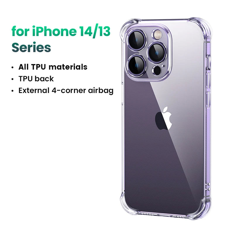 UGREEN Case for iPhone 17 16 15 14 Pro Max Shockproof Clear Case Transparent Cover for iPhone 15 Pro 16 Phone Protective Case