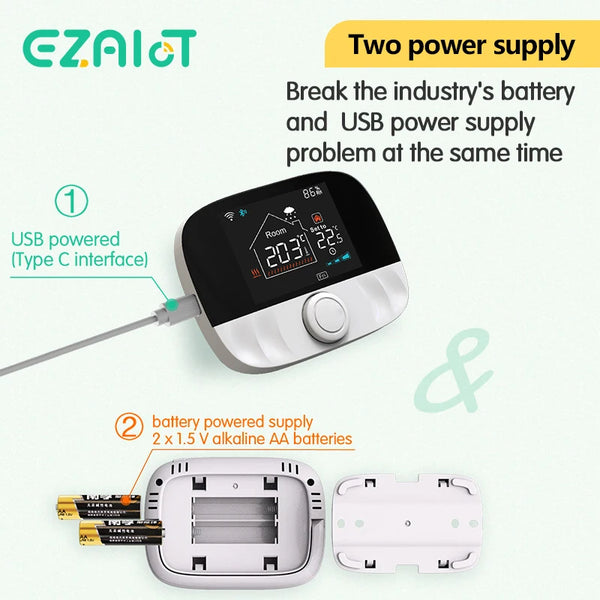 RF433 ទែម៉ូស្តាតឥតខ្សែ WiFi សម្រាប់កំដៅជាន់ទឹក ឡចំហាយឧស្ម័ន បន្ទប់ផ្ទះ Tuya ឧបករណ៍បញ្ជាសីតុណ្ហភាពដែលអាចសរសេរកម្មវិធីបានឆ្លាតវៃ