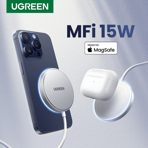 UGREEN MFi Magsafe Wireless Charger Pad 15W Fast Charging For iPhone 15 14 13 12 Pro Max For AirPods Pro 2 Magnetic Chargers