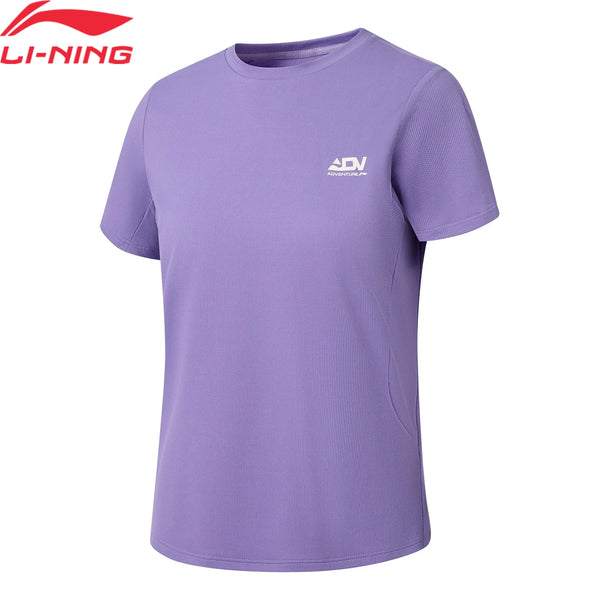 អាវយឺតរត់សម្រាប់នារី Li-Ning មានខ្យល់ចេញចូលបាន ឆ្លុះបញ្ចាំងពន្លឺ ប៉ូលីអេស្ទ័រ 100% ទំហំធម្មតា អាវយឺតដៃខ្លី LiNing Sports ATSW160