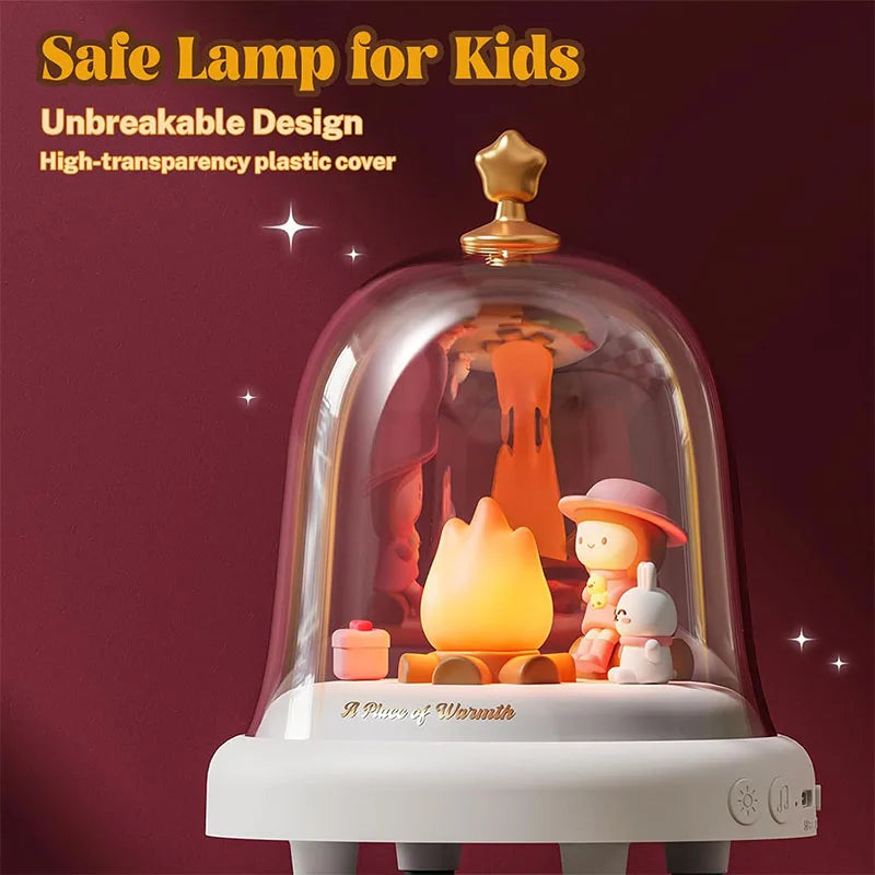 LED Novelty Animal Warm Light Santa Claus Music Box Cute Bell Design for Kids Holiday Party Birthday Bedside Bedroom Night Light