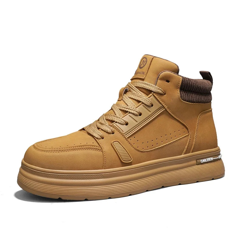 Men's Casual Shoes Four Seasons New High-Top Breathable Soft Sole Non-Slip Outdoor Walking Shoes Youth Joker Sports Board Shoes