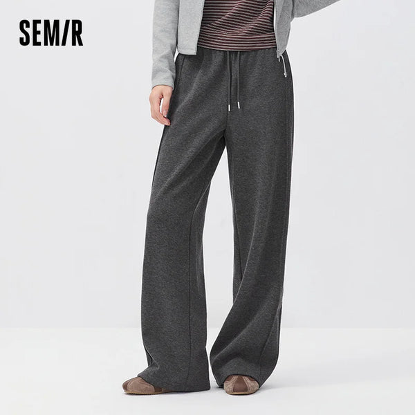 ខោ Semir សម្រាប់នារី ចង្កេះខ្ពស់ មានស្រទាប់ក្រណាត់រោមចៀម រចនាប័ទ្មសម្រាប់ធ្វើដំណើរ ជើងធំទូលាយ ឆ្នាំ២០២៦ សម្លៀកបំពាក់ប្រចាំថ្ងៃរដូវរងាថ្មី រចនាប័ទ្មធម្មតាសម្រាប់ទីក្រុង