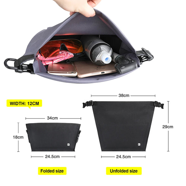 កាបូបម៉ូតូ Rhinowalk 4L ការពារទឹកជ្រាប កាបូបចំហៀងម៉ូតូ កាបូបឧបករណ៍ កាបូបដាក់កែប TPU សម្រាប់ដាក់ឥវ៉ាន់ក្រៅផ្ទះ កាងម៉ូតូ កញ្ចប់គ្រឿងបន្លាស់