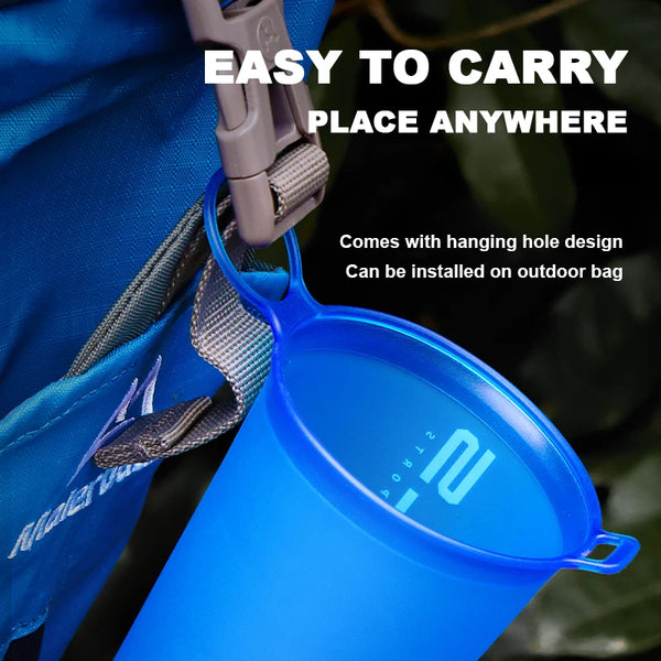 WRELS 200ml Sports Water Bottle Folding Portable Drinking Mugs BPA Free Soft Water Cup Non Toxic TPU Ultralight Marathon Cycling