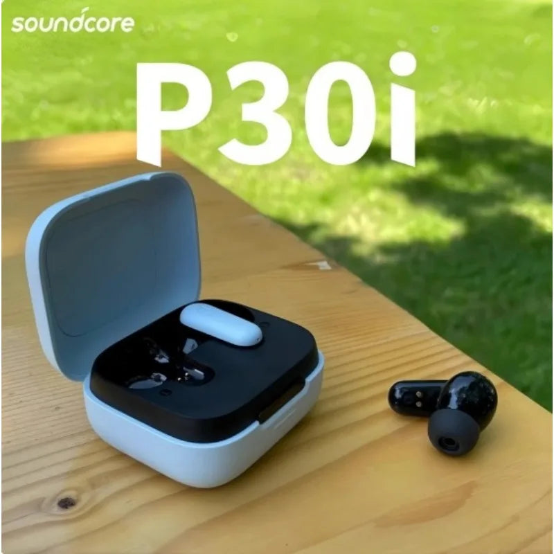 កាសស្តាប់ត្រចៀកប៊្លូធូស Soundcore ដោយ Anker P30i បច្ចេកវិទ្យាកាត់បន្ថយសំឡេងរំខានឆ្លាតវៃ បែបផែនសំឡេងព័ទ្ធជុំវិញ អាយុកាលថ្មយូរបំផុត ៤៥ ម៉ោង