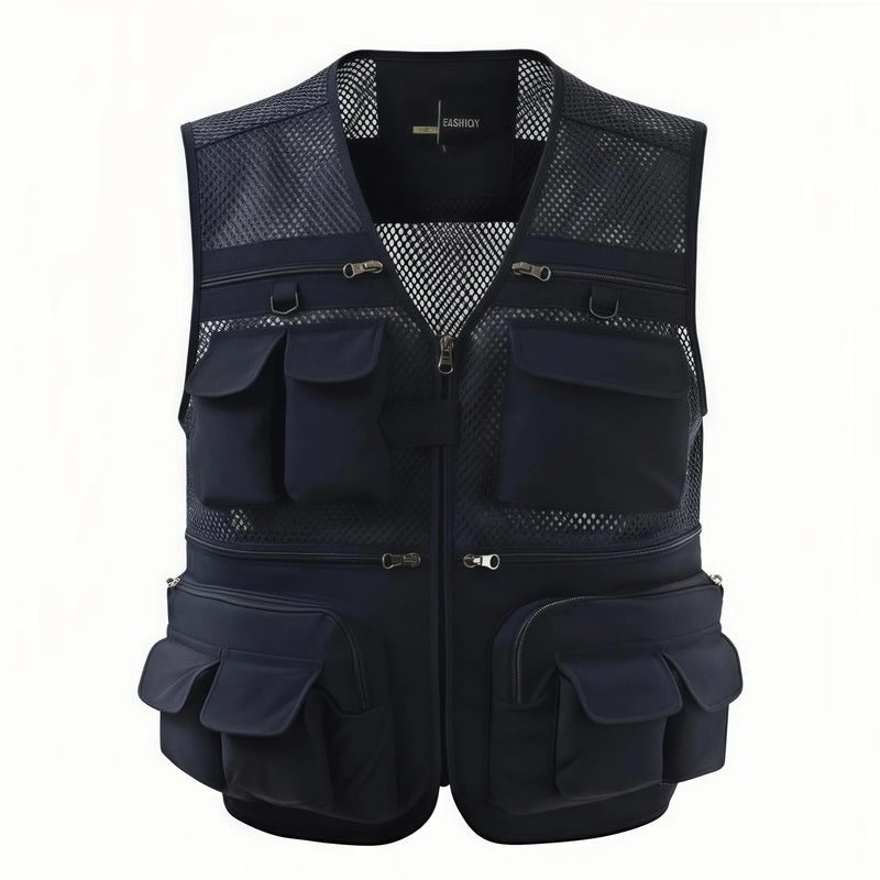 Fishing Vest Breathable Fishing Travel Mesh Vest with Zipper Pockets Summer Work Vest for Outdoor Activities