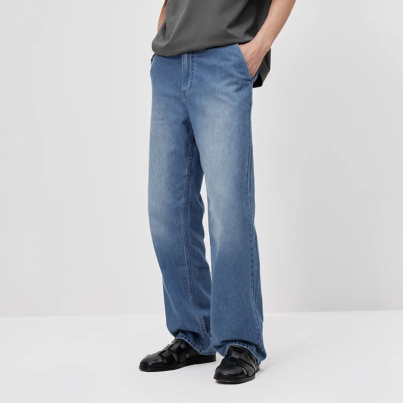 Semir Men Jeans Cooling 2026 Washed Straight Urban Casual Everyday Style Soft Comfortable Daily Wear Trendy Versatile Minimal