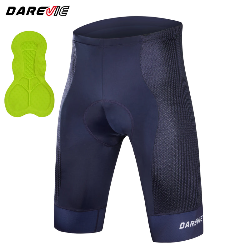 ខោជិះកង់បុរស DAREVIE ស្រូបយកសំណើម បន្ទះអេប៉ុងជិះកង់ សម្លៀកបំពាក់ជិះកង់សម្រាប់បុរស 7.5CM ប្រឆាំងនឹងការរអិល ស្ងួតរហ័ស