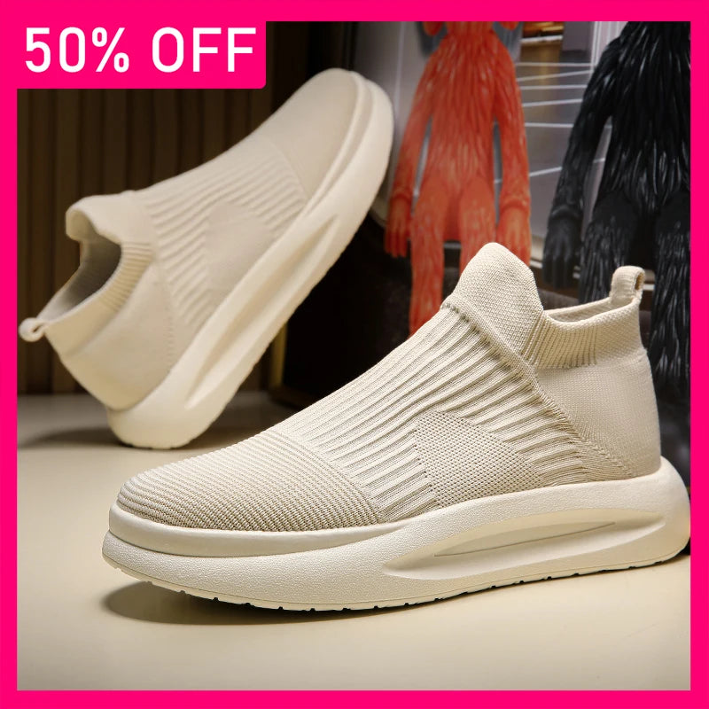 Men Sports Shoes Summer New Comfortable Mesh Breathable Walking Tennis Shoes Soft Sole Rebound Fashionable Walking Shoes for Men