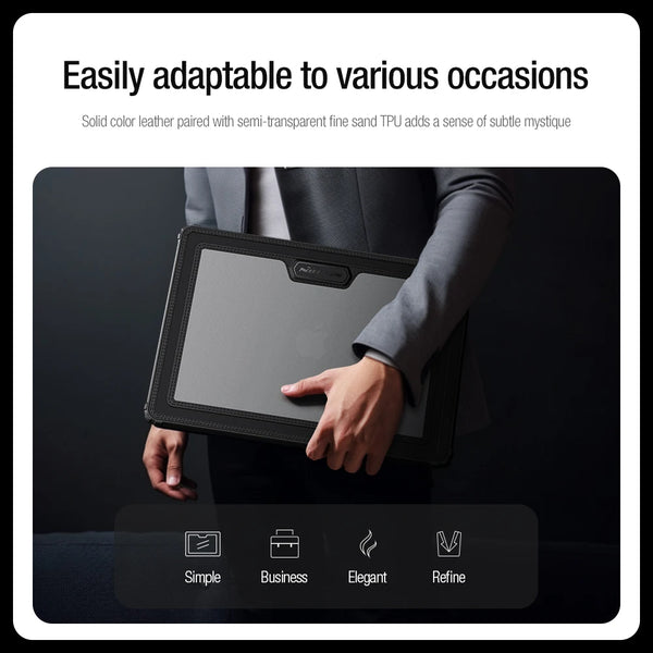 For Macbook Air M1 Case For Macbook Air M2 Case NILLKIN Bumper Frosted Laptop Sleeve PU Leather Laptop Case For Macbook Air 13