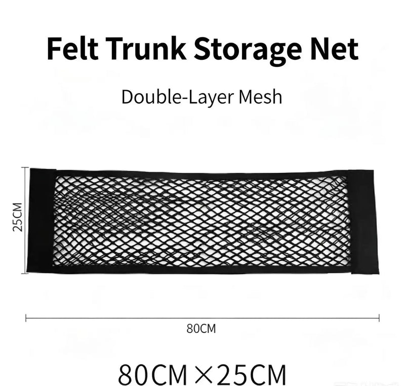 Velcro Car Trunk Storage Net Bag - Universal Fixing Artifact for Vehicle Trunk Supplies Organizer Bag