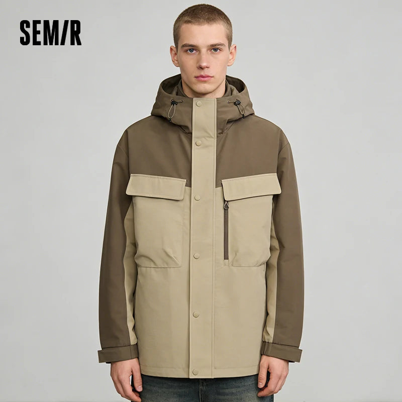 Semir Functional Jacket Men 2026 Spring Windproof Waterproof Stain-Resistant Two Piece Set Casual Versatile Outerwear