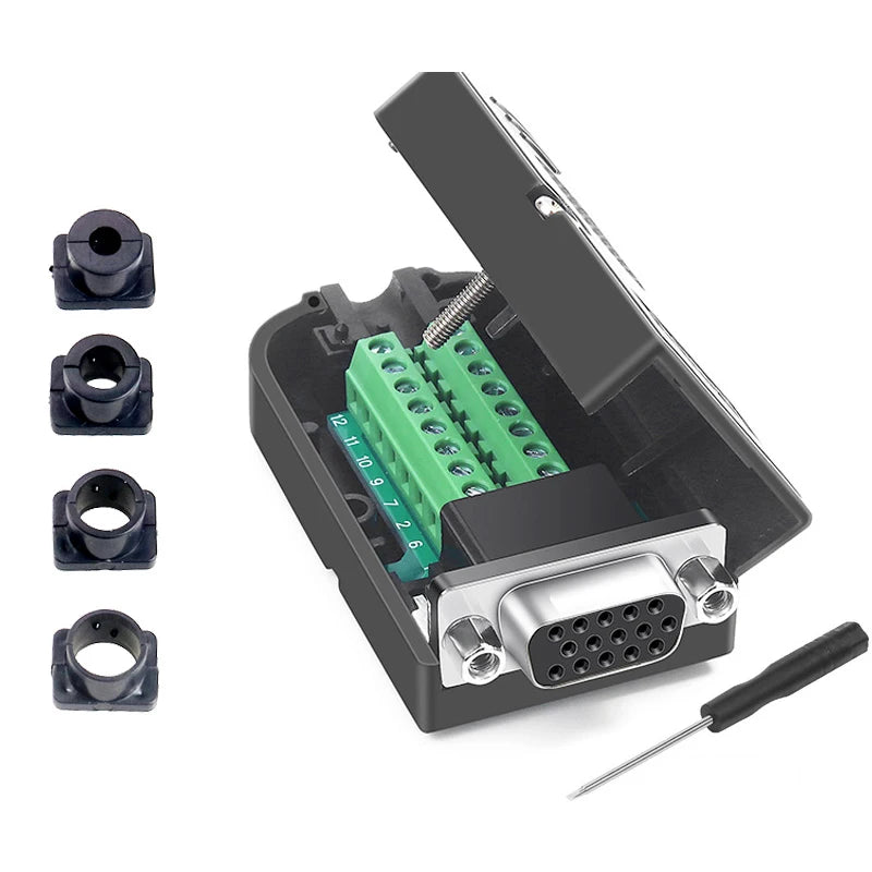 DB15 Solder-free VGA Connector Male Female HDB15-pin Plug Industrial Grade VGA 15 Pin 3+9 Computer Monitor Projector Connector