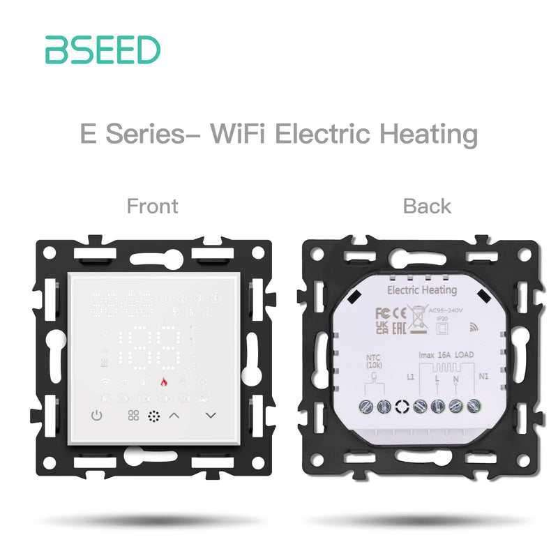 BSEED Smart WiFi Thermostat for Floor Heating/Boiler/Water Function Part Thermostat Controller Glass Panel Tuya APP Control