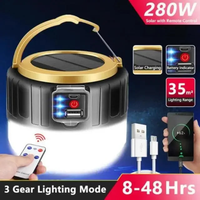 ភ្លើង LED ថាមពលខ្ពស់សម្រាប់បោះតង់ អំពូលភ្លើងអាចសាកបានតាម USB ចង្កៀងតង់ក្រៅផ្ទះ ចង្កៀងចល័ត ភ្លើងសង្គ្រោះបន្ទាន់ ភ្លើងសម្រាប់ឡើងភ្នំ BBQ